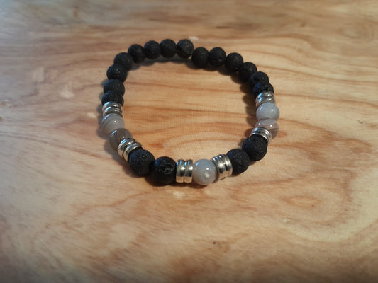 Five Stone Botswana Agate Stretch Bracelet