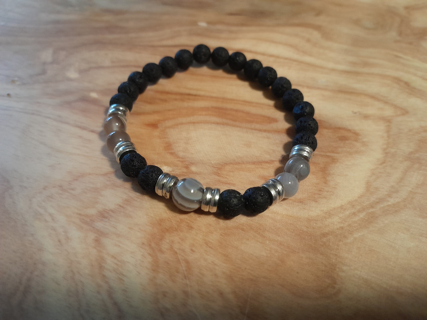 Five Stone Botswana Agate Stretch Bracelet