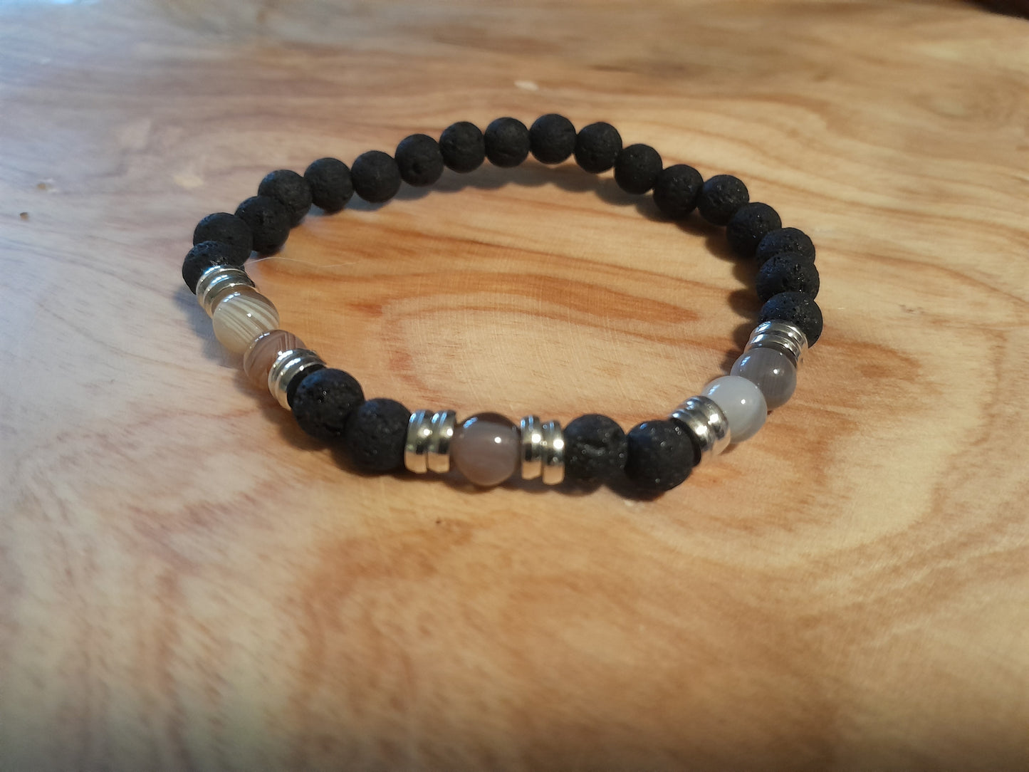 Five Stone Botswana Agate Stretch Bracelet