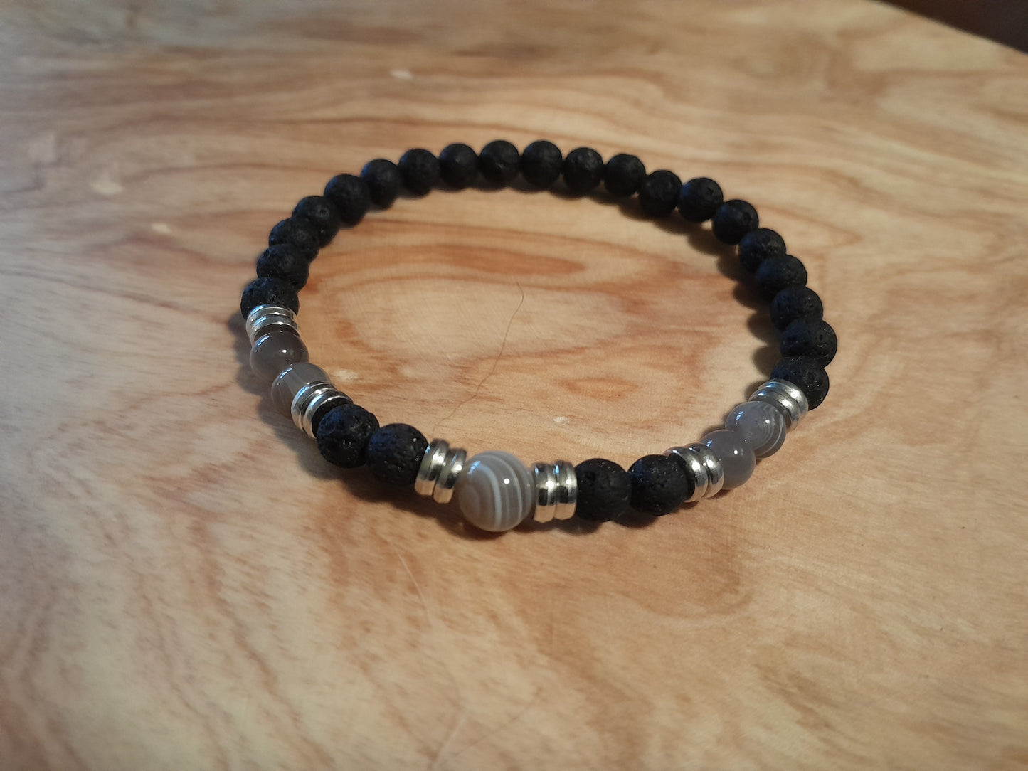 Five Stone Botswana Agate Stretch Bracelet