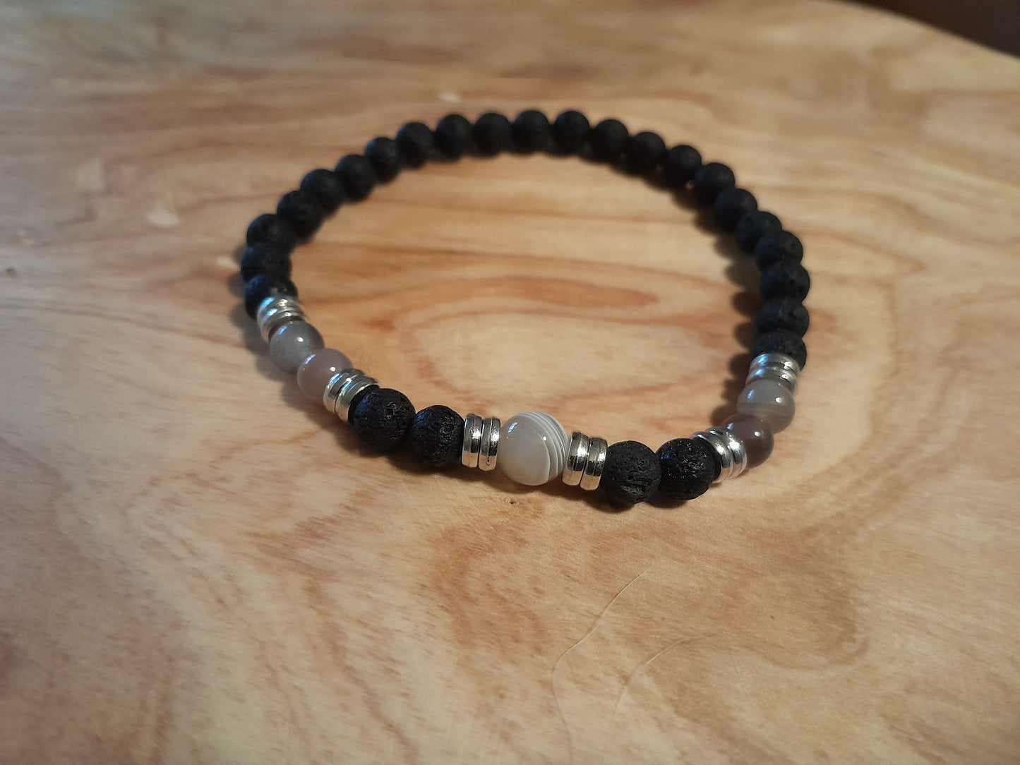 Five Stone Botswana Agate Stretch Bracelet