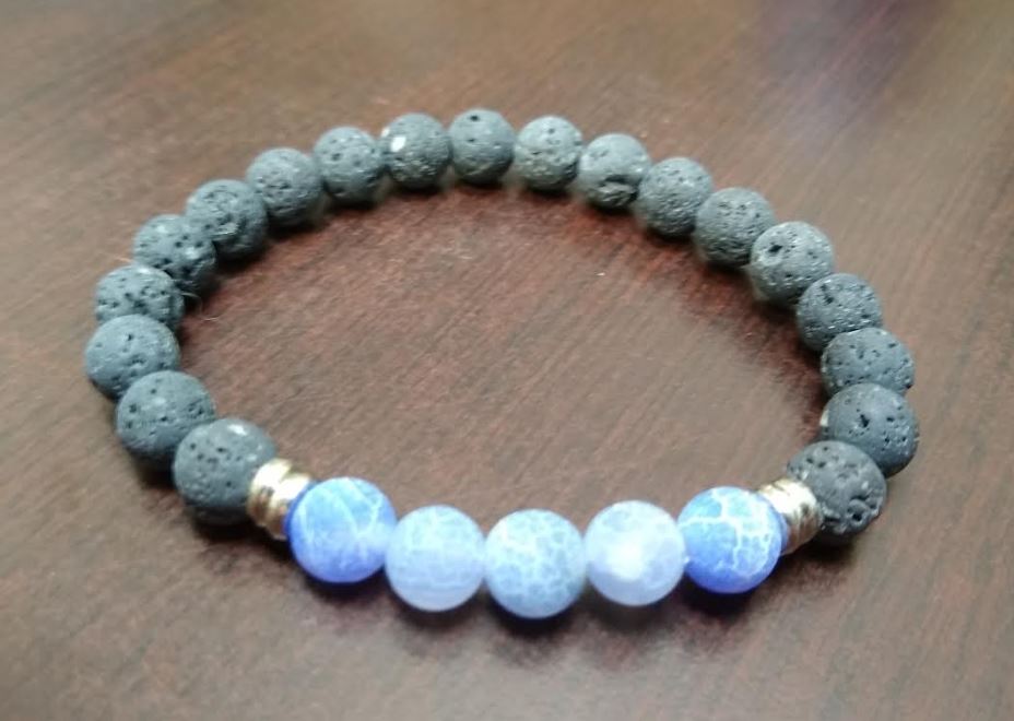 Blue Fire Agate Stretch Bracelet