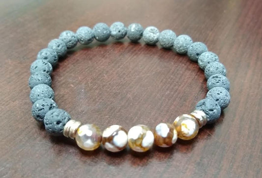 Tibetan Dzi Agate Stretch Bracelet
