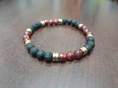Maroon Jade Stretch Bracelet