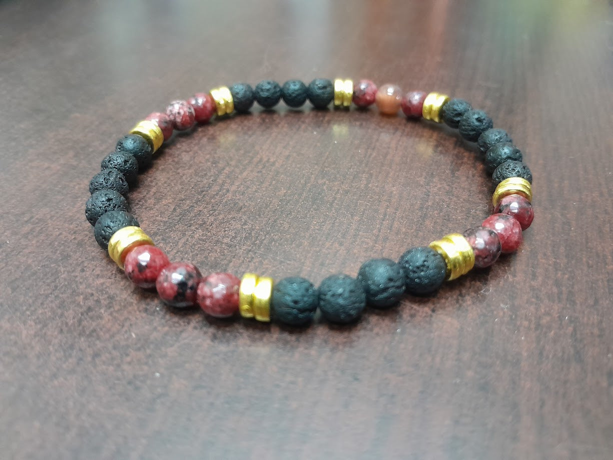Maroon Jade Stretch Bracelet