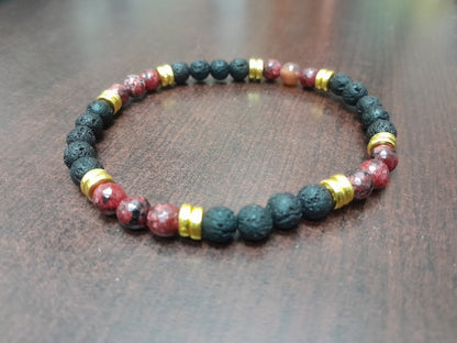Maroon Jade Stretch Bracelet