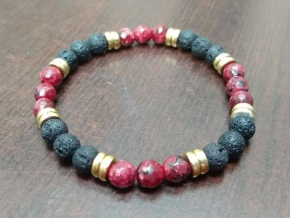 Maroon Jade Stretch Bracelet